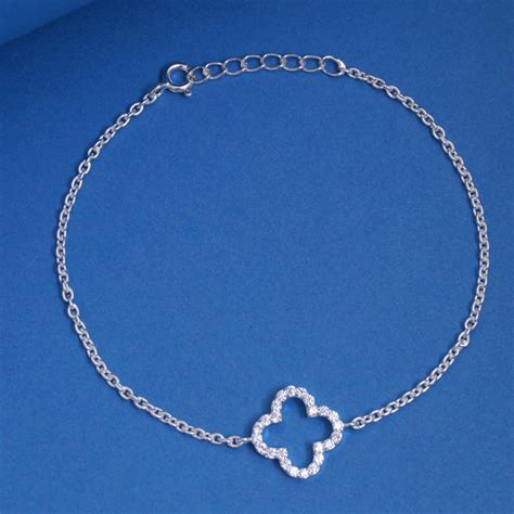 "Silver Stone-Studded Charm Bracelet for Women - Elegant Adornment with ...