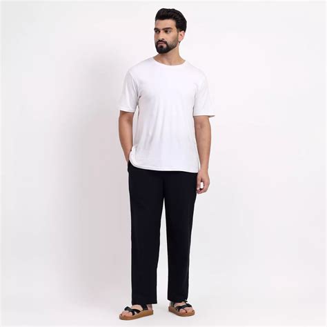 Black Men's Loose Fit Cotton Pant – Diruno Fashion
