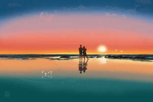 Anime Couple Love Couple Hd Matte Finish Poster Paper Print - Animation ...