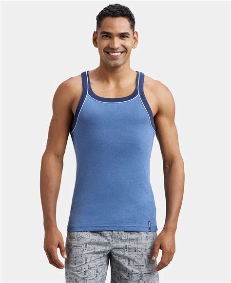 Buy Super Combed Cotton Rib Square Neck Gym Vest with Graphic Print ...