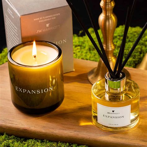 JW Marriott x Flamingo Estate Expansion fragrance set with candle and reed diffuser