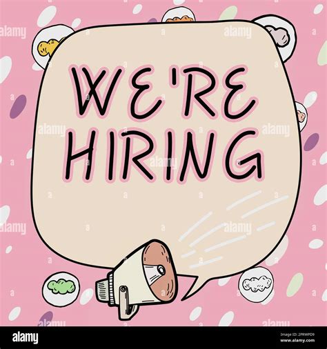 Hand writing sign We Re Are Hiring. Concept meaning Advertising Employment Workforce Placement ...