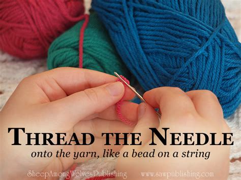 Image result for How to Thread a Needle Point Needle Using Yarn