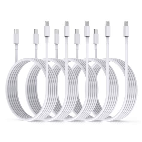 5Pack 10ft 20W Apple USB C to Lightning Cable Type C Fast Charging ...