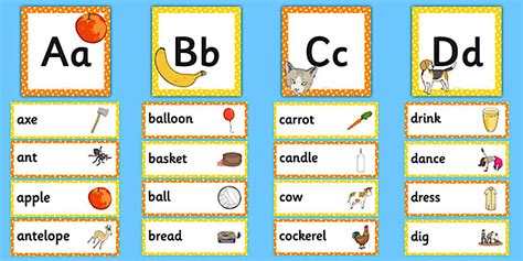 Alphabet Frieze with Word Bank