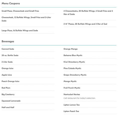 Bally's 2 Pizza Menu (Updated February 2026)