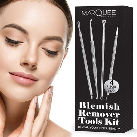 Whitehead, Pimple, Zit Remover Kit, Comedone Extractor Tool Treatment Skin Blemish and Acne Scar ...