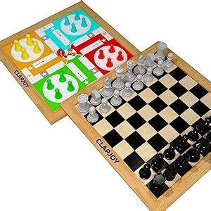 Buy Clapjoy Wooden 4 in 1 Board Game for Kids & Adults| Ludo & Chess ...