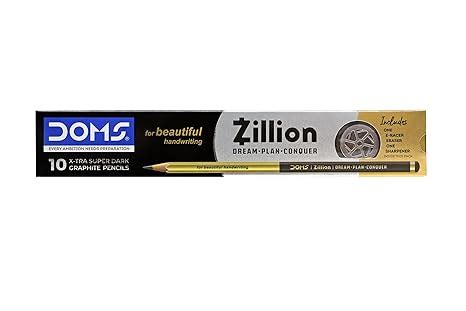 Doms Black ZILLION Super Dark Pencils | 10 Pc Pencil Pack (E-Racer ...