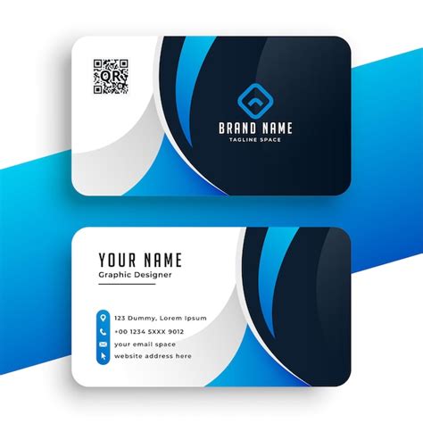 Company business card in blue color | Free Vector
