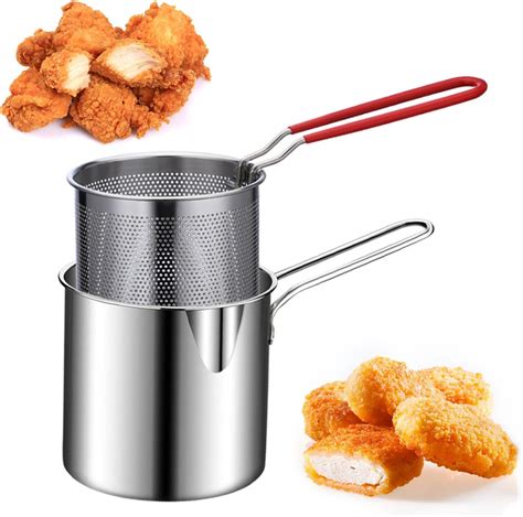 Amazon.com: Stainless Steel Cooking Pot Deep Fryer with Basket, Fry Pot ...