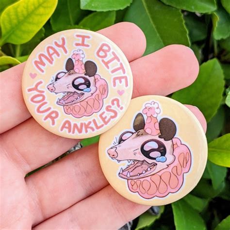 Party Opossum Button // may I Bite Your Ankles - Etsy India
