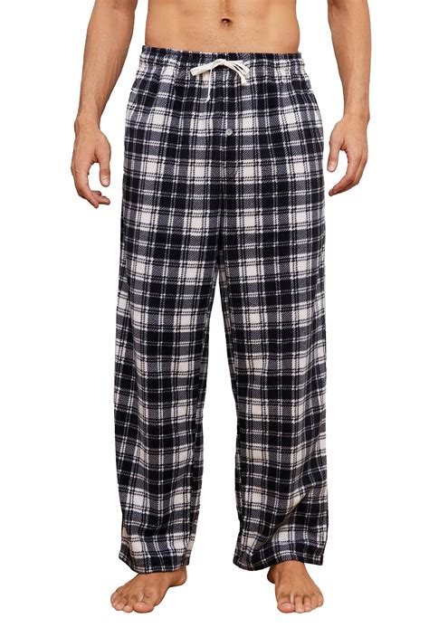 U2SKIIN Classic Mens Fleece Pajama Pants, Comfy Plaid Sleep Lounge PJ ...