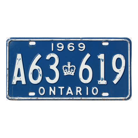 1969 Ontario #A63319 | Real Old Antique License Plates