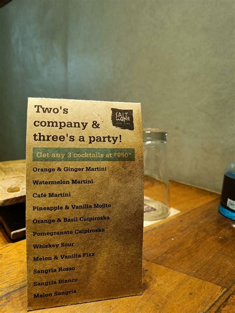 Menu at Salt Water Cafe, Mumbai, Annexe