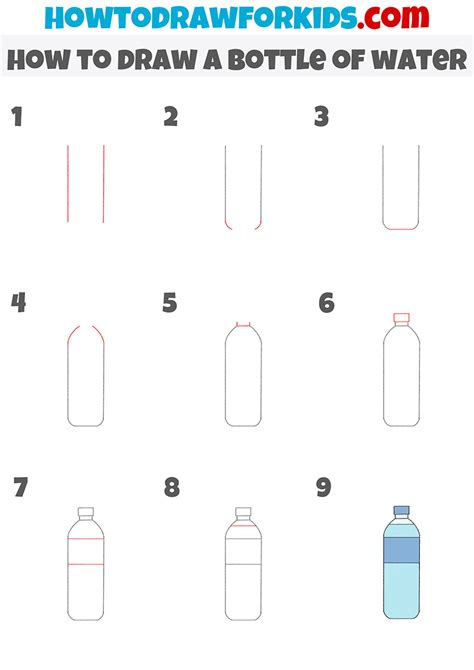 How to Draw a Bottle of Water - Easy Drawing Tutorial For Kids
