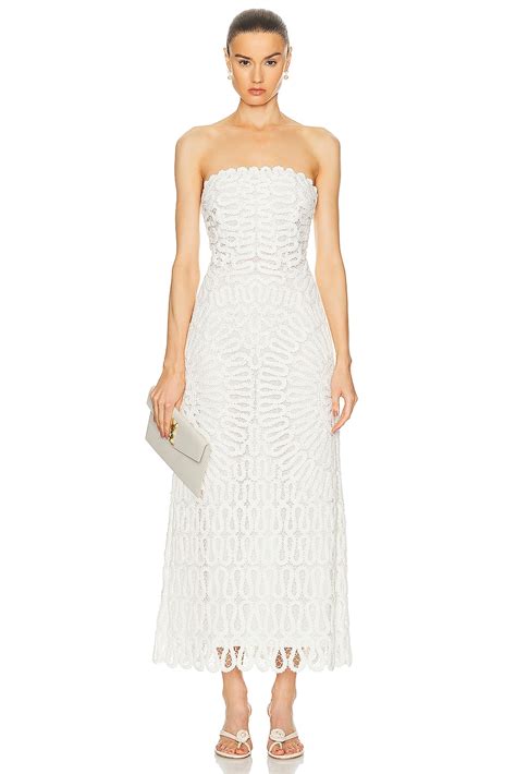 SIMKHAI Elise Midi Dress in White | FWRD