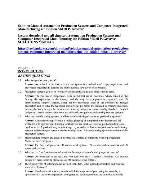 automation production systems and computer integrated manufactuing ...