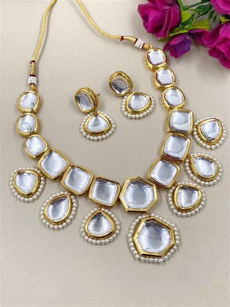 Buy Big Size Kundan Necklace Set For Women – Gehna Shop