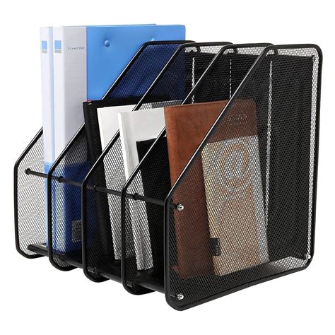 VeleSolv 4 Layer Metal Mesh Magazine Holder, Countertop Desk File ...