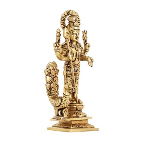 Superfine Brass Lord Murugan Kartikeya Idol - 8 Inch – Budhshiv.com