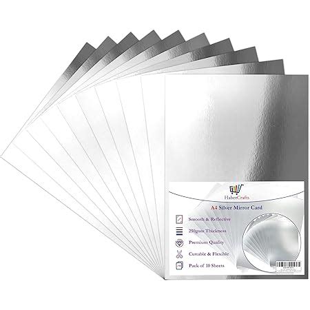 Silver Mirror Card A4 Silver Card Metallic Mirror Board Thick 250gsm ...