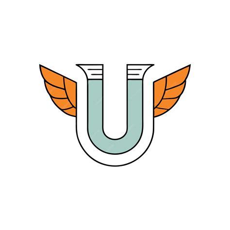 Premium Vector | Logo Of Letter U With Wings On The White Background
