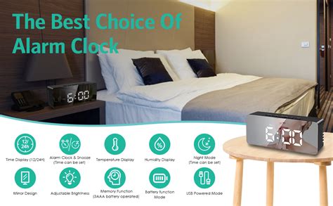Buy ZEVON Plastic Digital Led Alarm Clock, Mirror Alarm Clock for Heavy ...