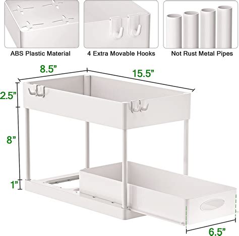 Buy Appolab 2-Tier Under Sink Organizer with Sliding Storage Drawer ...