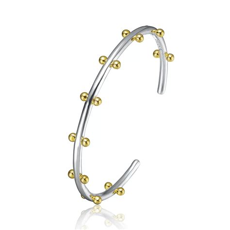 Two Tone Plated Cuff Bracelet