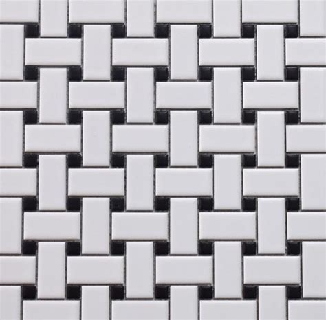 TL 02382 Black Dot Basket Weave Design 300 x 300 mm Mosaic Wall Tile ...