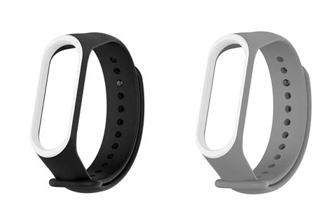 Epaal Dual Color Band Strap Compatible with Mi Band 4/3 (Combo: Grey ...