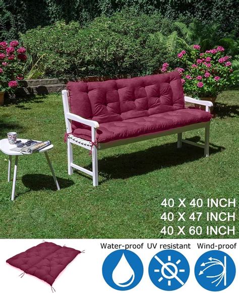 Buy Outdoor Bench Cushions, Garden Swing Seat Cushions with Backrest 2/ ...