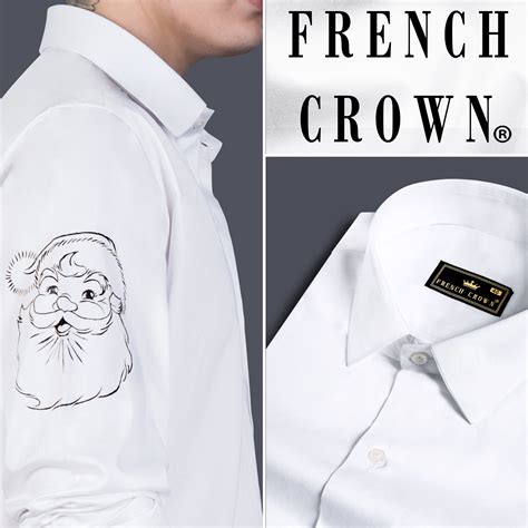 Bright White Casual Plain-Solid Premium Cotton Christmas Shirt For Men