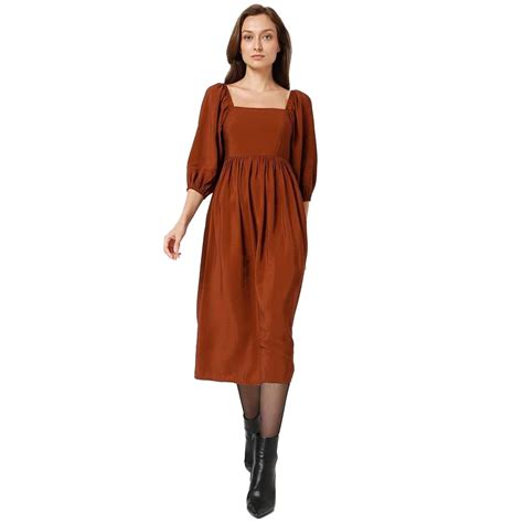 Buy VERO MODA Women's Viscose A-Line Midi Dress (264653902-Cambridge ...
