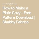 Image result for Plate Cozy Pattern