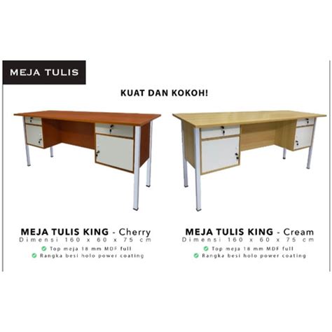 Promo Meja Tulis / Meja Kantor / Meja Kerja 1 BIRO Kaki Besi KING Cicil ...