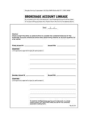 Fillable Online Brokerage Account Linkage Form - Dreyfus Lion Account ...