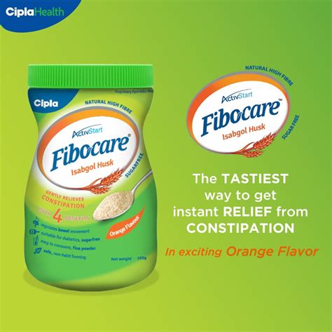Buy Fibocare Isabgol Husk Orange Flavour Powder, 100 gm | 19 Minutes ...