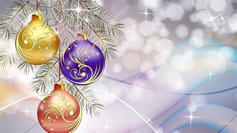 Colorful Christmas Ornaments Background