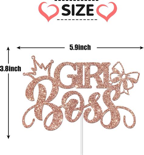 Buy Rose Gold Glitter Boss Girl Cake Topper, Girls Birthday Cake ...