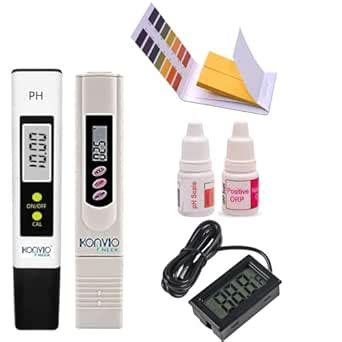 Konvio NEER Digital LCD TDS Meter, Digital pH Meter, pH Strips, pH and ...