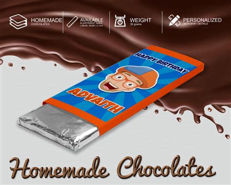 Blippi Theme Home Made Chocolate Return Gifts | Home Birthday Part ...