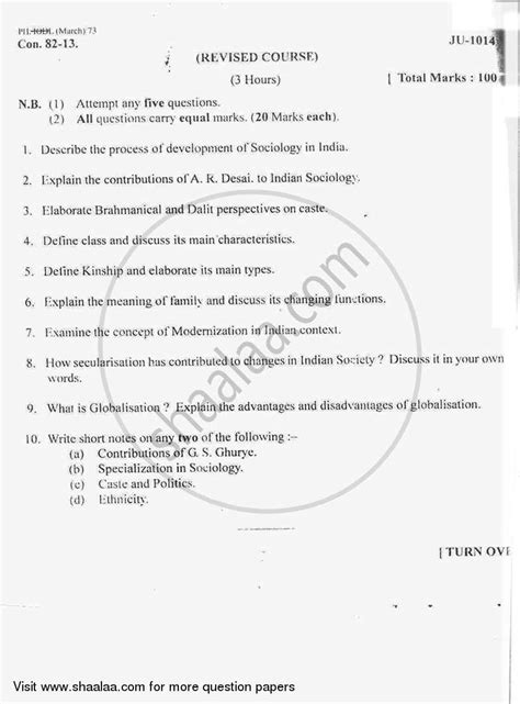Indian Society - Concept, Structure and Process 2012-2013 BA Sociology ...