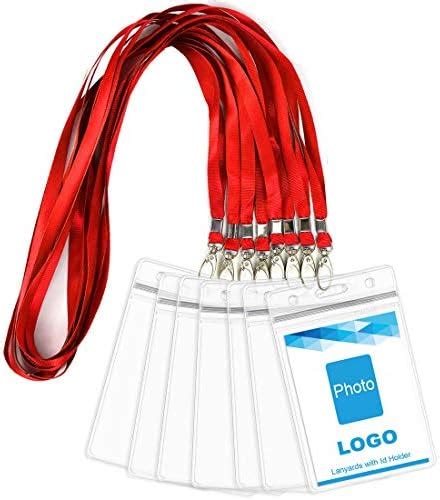 Lazybeee Lanyard with Vertical ID Holder Waterproof Name Tag Badge ID ...