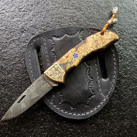 6.5" Handmade Forged Damascus Pocket Folding Knife | Ottoman Swords