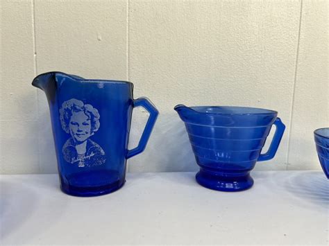 Lot of Vintage Hazel Atlas Cobalt Blue Depression Glass Bowls, Creamers ...