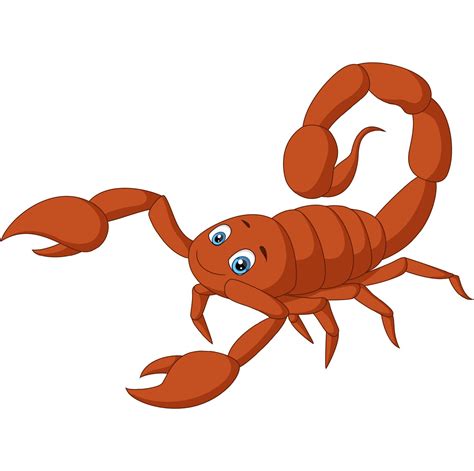 Cute scorpion cartoon on white background 9780765 Vector Art at Vecteezy