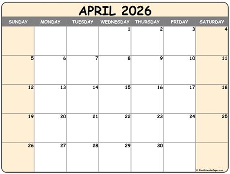 April 2026 calendar | free printable calendars