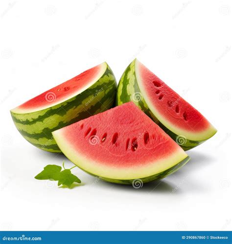 Vibrant Watermelon Slices On White Background - High Resolution Product Photography Royalty-Free ...